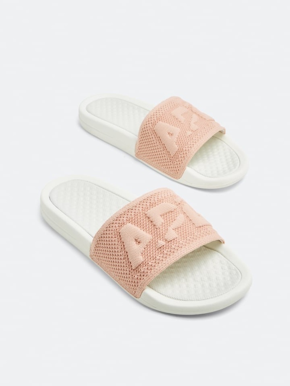 857. NEW SIZE 14 APL Blush Pink Mesh Logo Slide Sandals